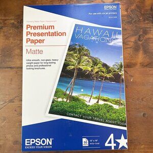 Epson S042163 Premium Matte Heavy Weight Inkjet Paper, 13x19", 50 Sheets NEW